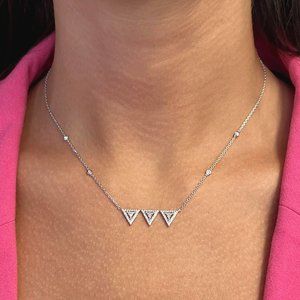 Messika 0.57Cttw Thea Toi & Moi Diamond Chain Necklace 18K White Gold 17 Inches